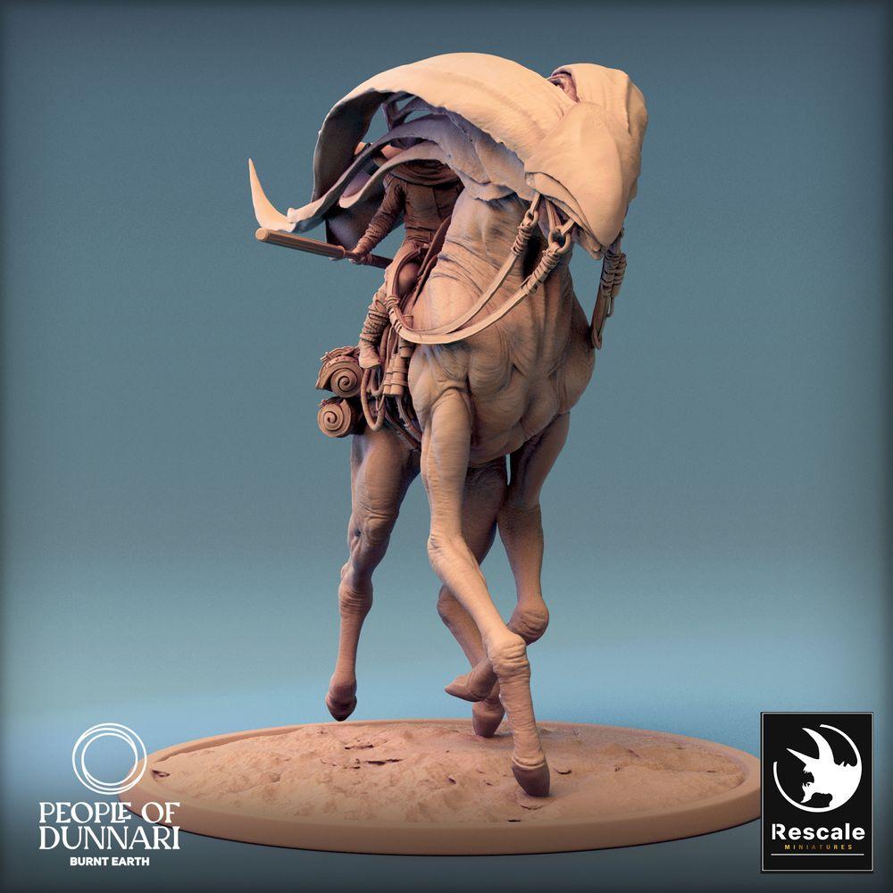 Foto del producto Tabletop 28mm Lord of the Print (LotP) 0: Miniatura de Tabletop: Nómada del desierto Jinete de bestias, explorador de caballería ligera con sable (24_03_A3)