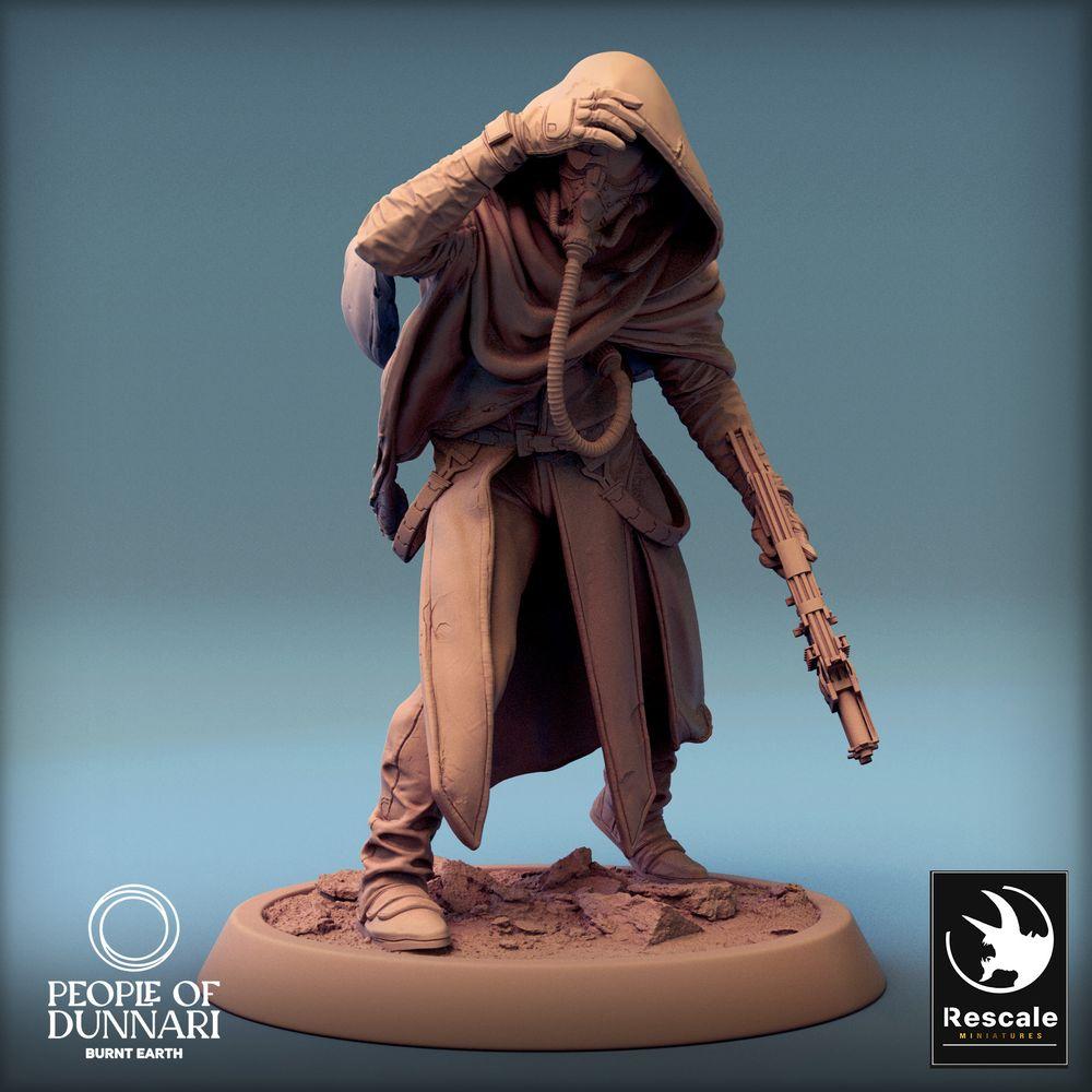 Foto del producto Tabletop 28mm Lord of the Print (LotP) 0: Figura de Sci-Fi: Ranger del desierto y explorador de yermo, francotirador postapocalíptico con arma larga (24_03_G2)