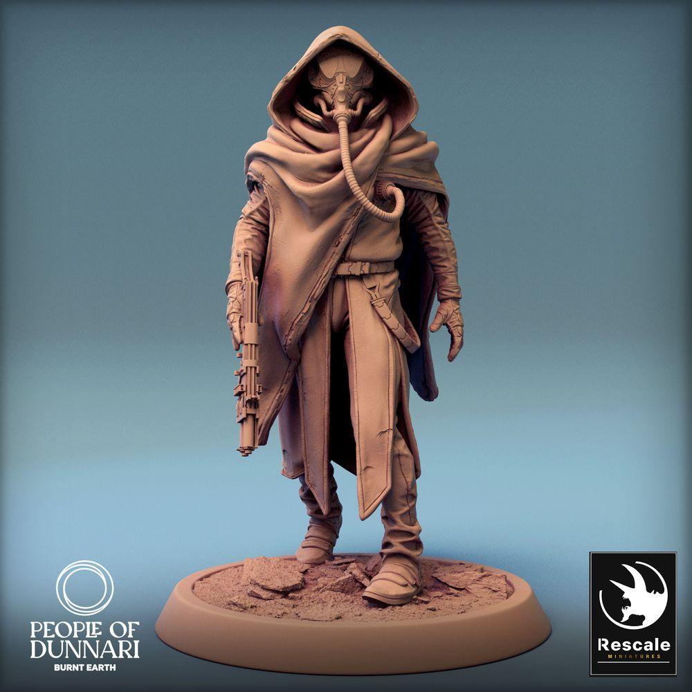 Foto del producto Tabletop 28mm Lord of the Print (LotP) 0: Figura de Sci-Fi: Ranger del desierto, cazarrecompensas y explorador con carabina de rayos (24_03_G4)