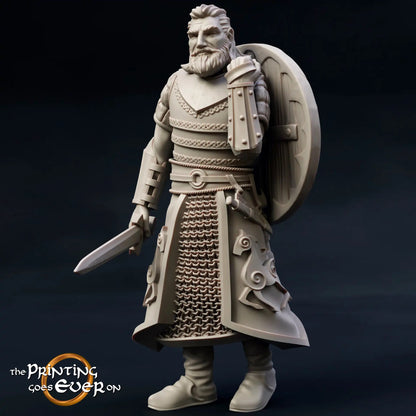 Foto del producto figura histórica medieval escala 75mm The Printing Goes Ever On (TPGEO) 0: Figuras medievales caballero guardián B familia real