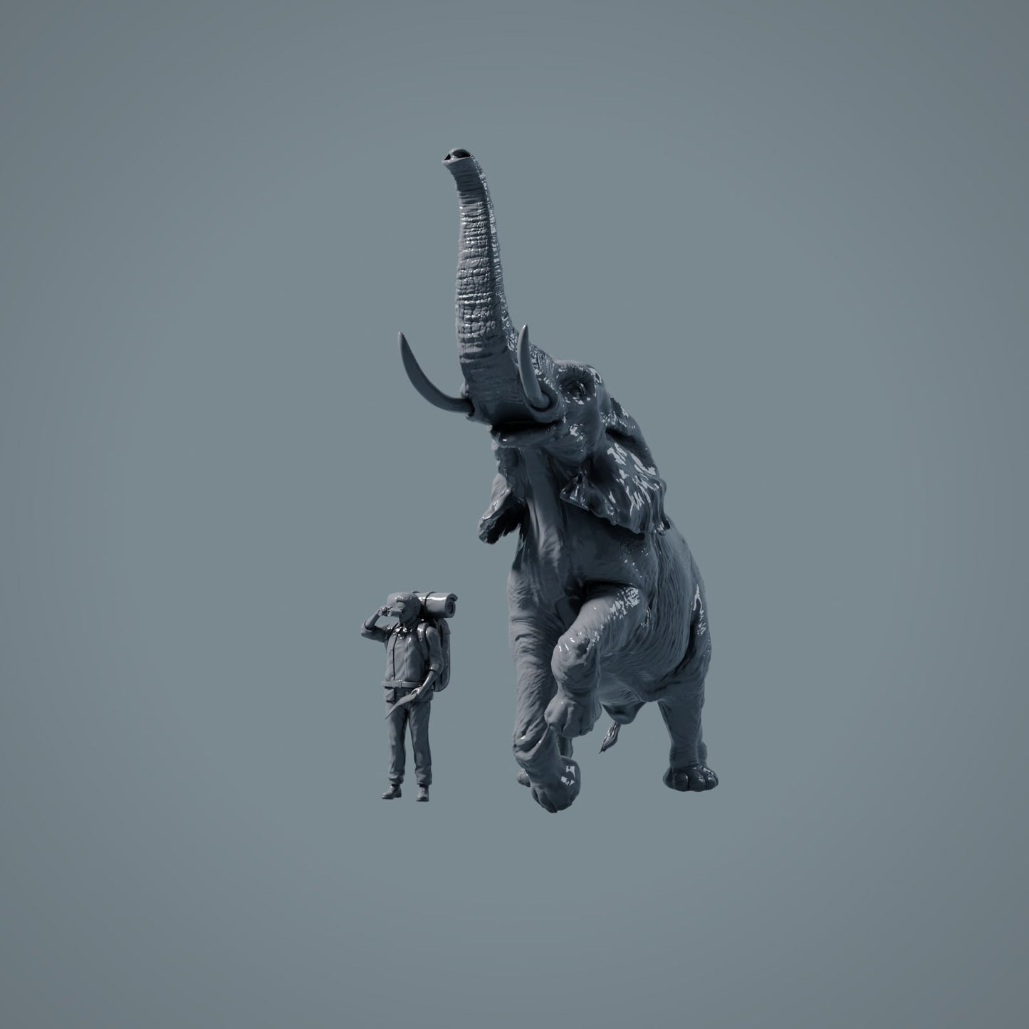 Elefante Africano Macho de Pie - Animales de la Sabana (Ref 23_02_03)