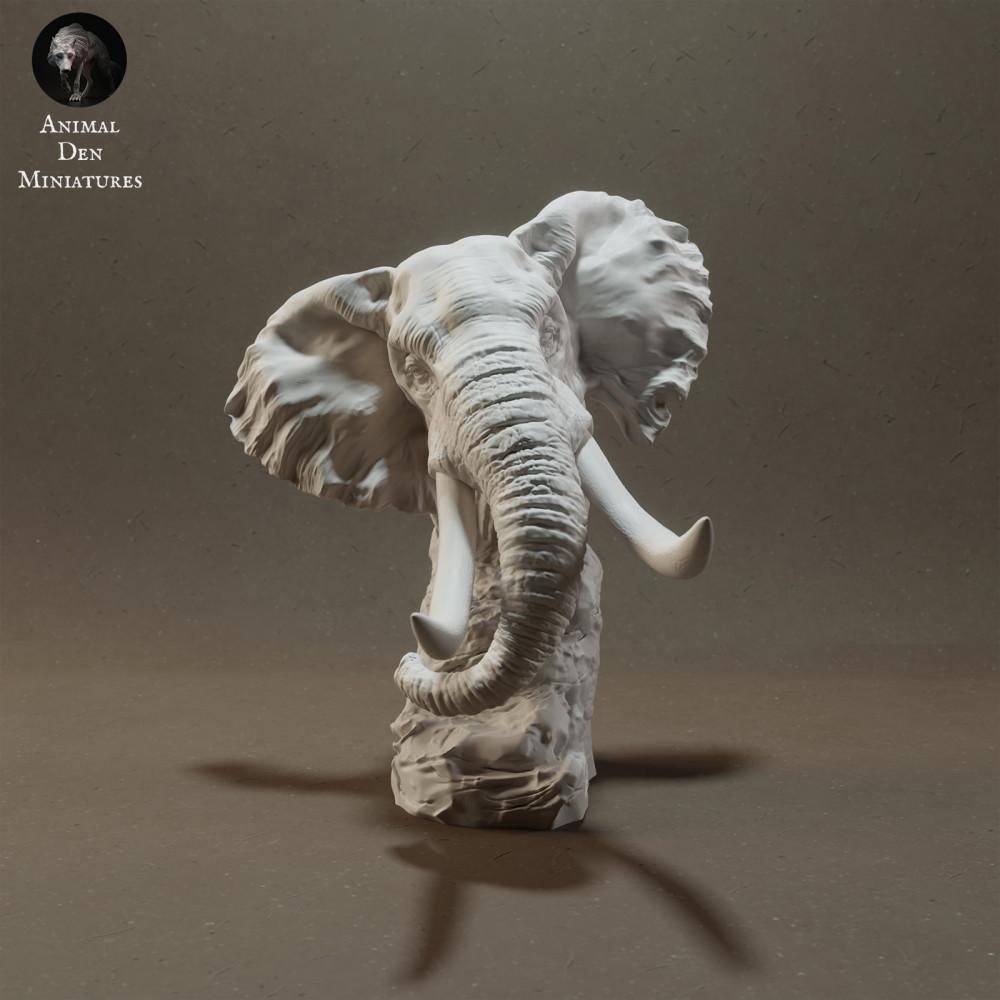 Foto de producto figura de animal Animal Den Miniatures 0: Figura de animal salvaje: elefante africano de sabana - busto (23_03_10)