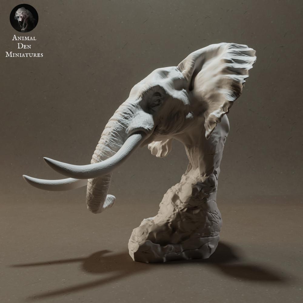 Foto de producto de figura de animal Animal Den Miniatures 1: Figura de animal salvaje: elefante africano de sabana - busto (23_03_10)