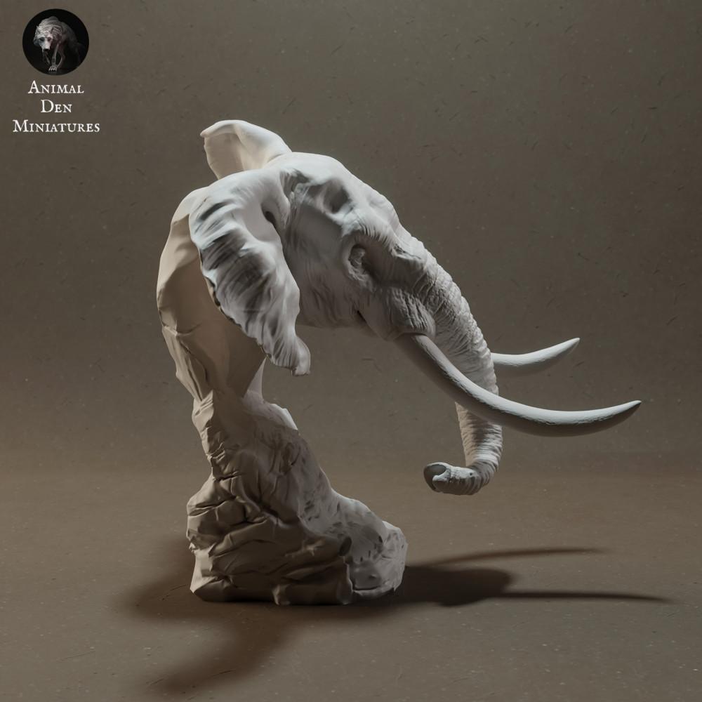 Foto de producto de figura de animal Animal Den Miniatures 2: Figura de animal salvaje: elefante de sabana africana - busto (23_03_10)
