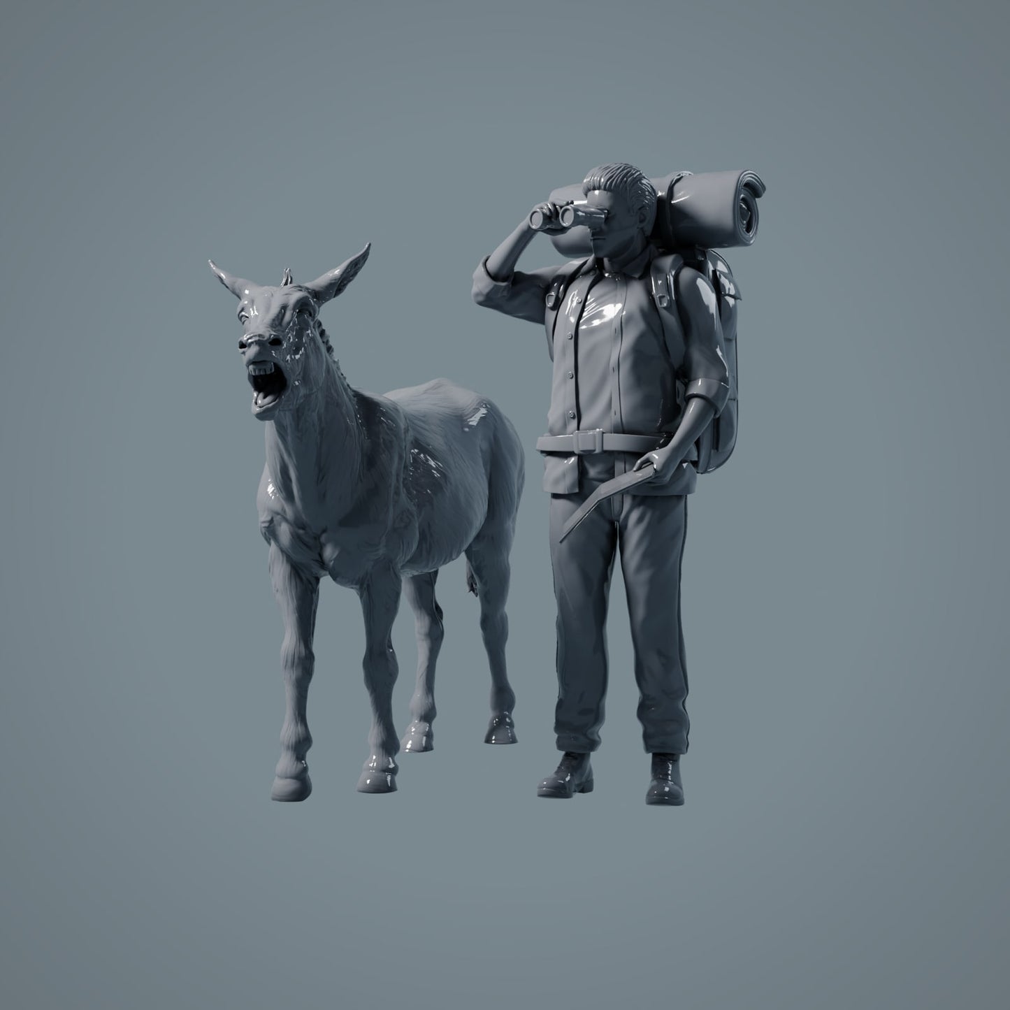 Figura de animal de granja: burro rugiente (a019)