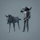 Figura de animal de granja: burro caminando (a018)