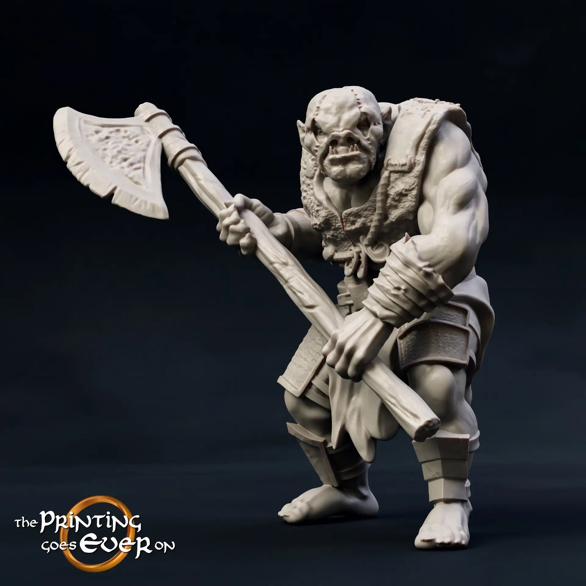 Produktfoto Tabletop 28mm The Printing Goes Ever On (TPGEO)  0: Tod eines Helden: Menschlicher Krieger nach Kampf mit einem Trupp Halb-Orks
