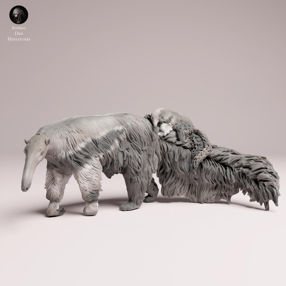 Foto del producto Tabletop 28mm Lord of the Print (LotP) 3: Figura de animal salvaje: Gran oso hormiguero - con cría