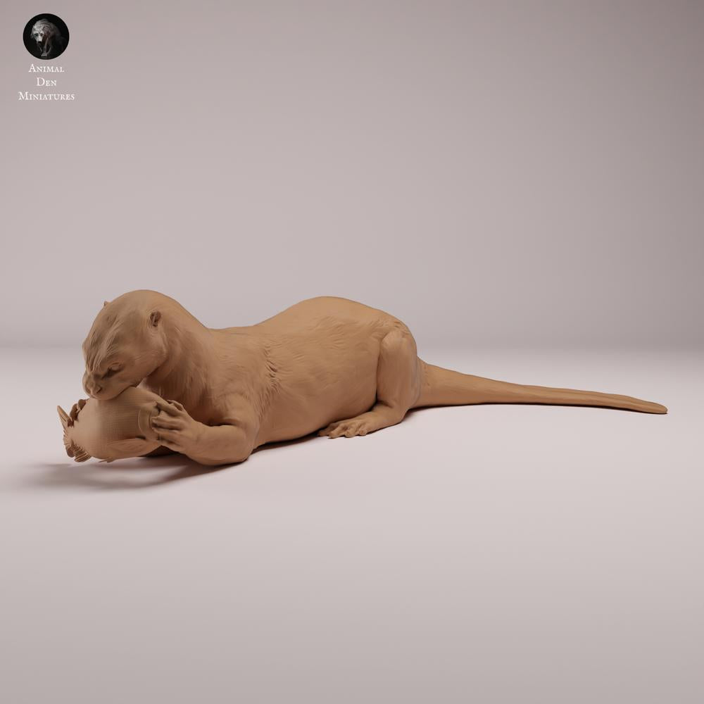 Foto de producto, figura de animal Animal Den Miniatures 0: figura de animal salvaje: nutria gigante - comiendo (26_08_03)