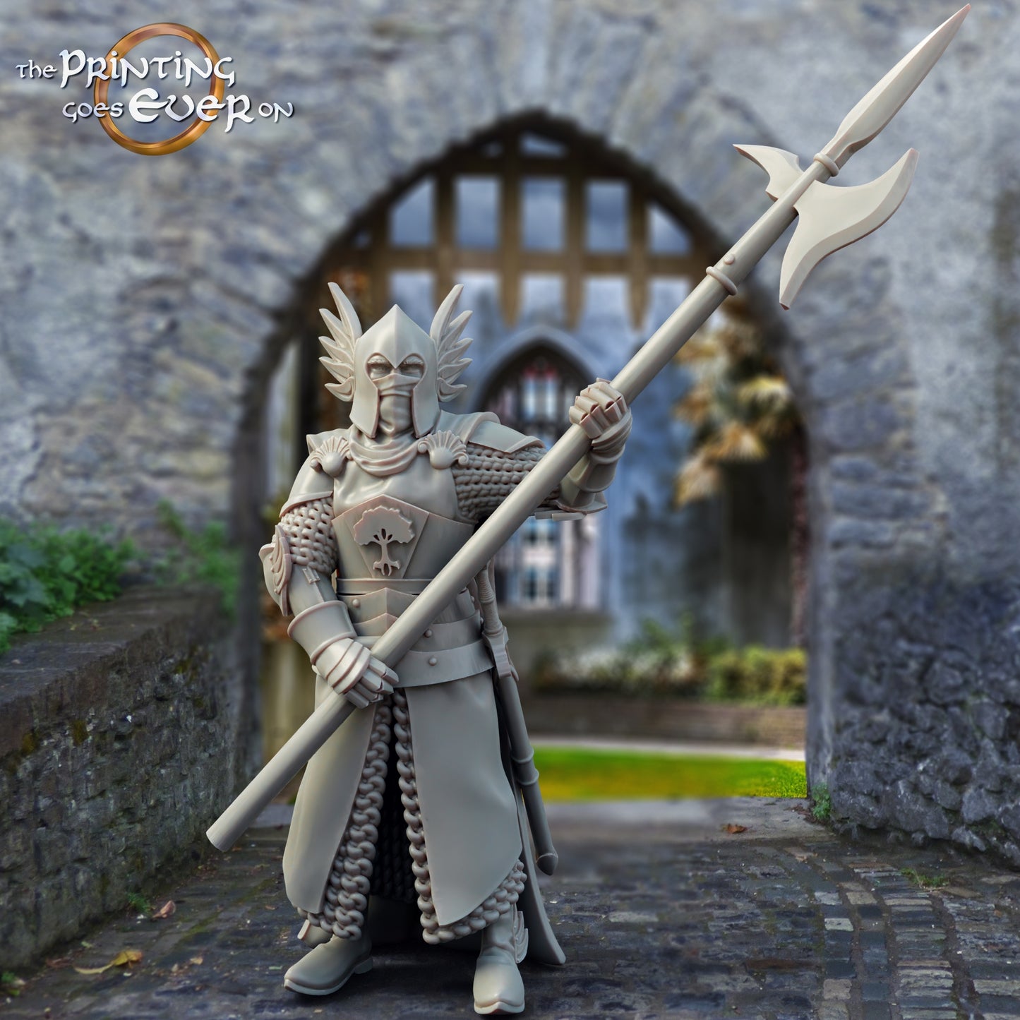 Foto del producto figura histórica medieval escala 75mm The Printing Goes Ever On (TPGEO) 0: Figuras de caballeros medievales guardia del castillo B - modelos de 75mm - guerreros de Gonthan