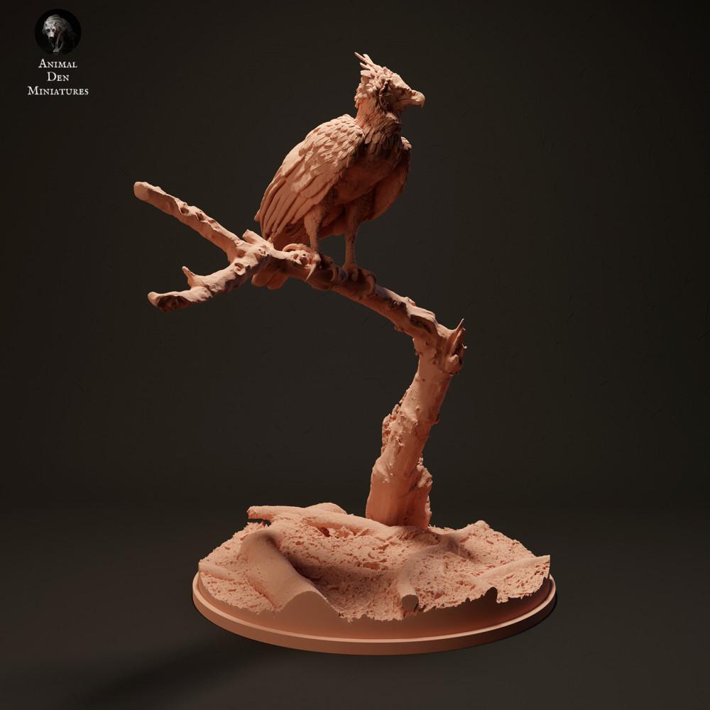 Foto de producto figura animal Animal Den Miniatures 1: Figura animal de ave rapaz: arpía posada en una rama (23_06_01)