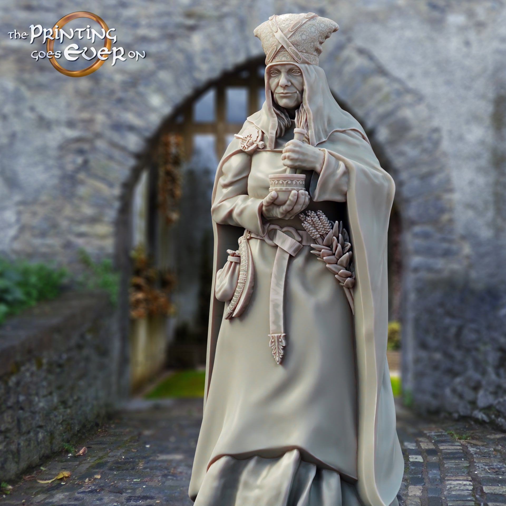 Produktfoto mittelalterliche historische Figur 75mm Scale The Printing Goes Ever On (TPGEO)  0: Mittelalterliche Ritter Figuren Dorfbewohner Heilerin - 75mm Modelle - Mittelalterliche Stadt
