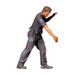 Gehende Figur: Polizist in Uniform mit Dienstgürtel & erhobenem Arm (Ref. Nr. 501) - farbige Einzelansicht