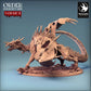 Foto del producto Tabletop 28mm Lord of the Print (LotP) 0: Miniatura de Tabletop: Cría de dragón demoníaco - Dragón Immortalis, bestia infernal con cola en forma de hoz en pose de ataque (24_02_D1)