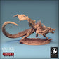 Foto del producto Tabletop 28mm Lord of the Print (LotP) 0: Miniatura de Tabletop: Cría demoníaca de dragón - Dragón Immortalis, bestia infernal con cola de hoz en posición de ataque (24_02_D1)