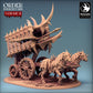 Produktfoto Tabletop 28mm Lord of the Print (LotP) 0: Tabletop Miniatur: Dämonischer Streitwagen Scorpio Chariot - bestiengezogener Kriegswagen mit Harpunen-Ballista, Stachelwagen (24_02_B2)