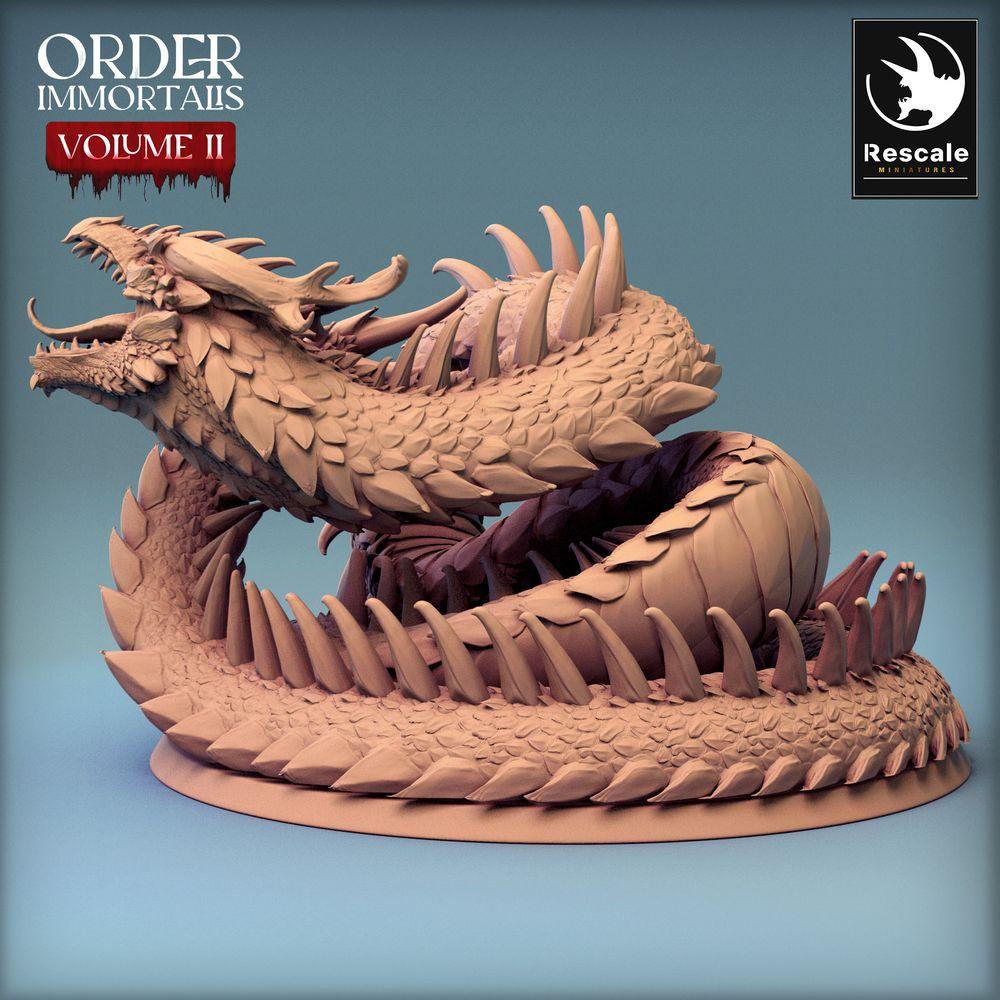Foto del producto Tabletop 28mm Lord of the Print (LotP) 0: Miniatura de Tabletop: Lindwurm Dragón Serpiente, monstruoso Wyrm, miniatura de dragón, monstruo jefe y criatura de mazmorras (24_02_E2)