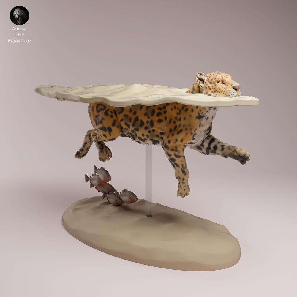 Foto de producto figura de animal Animal Den Miniatures 3: figura de animal salvaje: jaguar nadando (26_08_08)