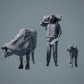 Figura de Granja: Vaca y Ternero 2 - Red Devon Cow (a032)