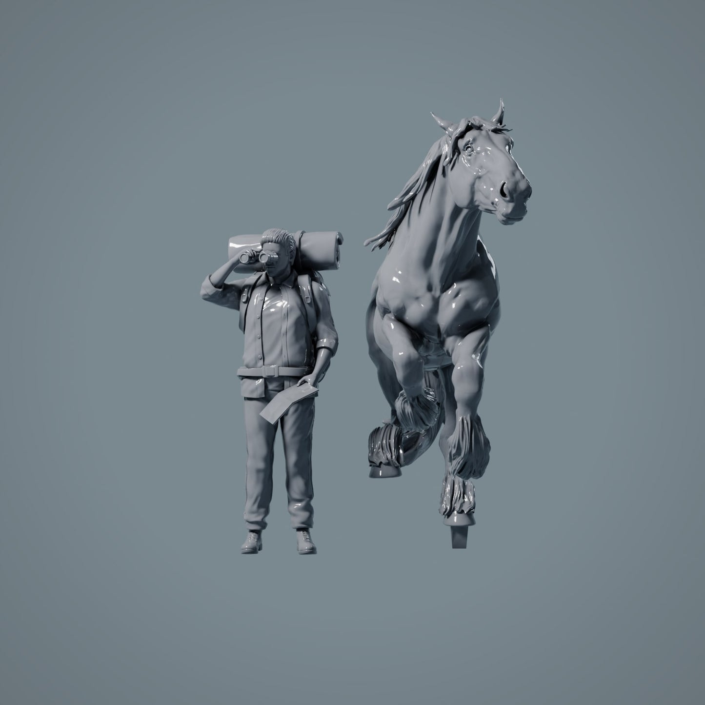 Figura de animal de granja: caballo corriendo - Suffolk Punch (a009)