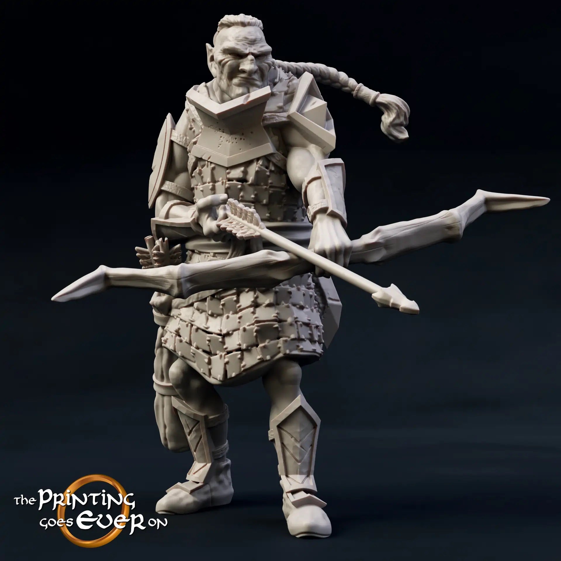 Produktfoto Tabletop 28mm The Printing Goes Ever On (TPGEO)  0: Tod eines Helden: Menschlicher Krieger nach Kampf mit einem Trupp Halb-Orks