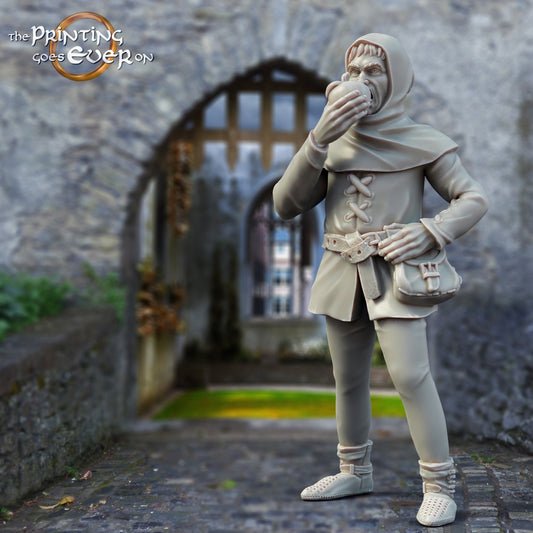 Produktfoto mittelalterliche historische Figur 75mm Scale The Printing Goes Ever On (TPGEO)  0: Mittelalterliche Ritter Figuren Dorfbewohner Gewöhnlicher Mann - 75mm Modelle - Mittelalterliche Stadt