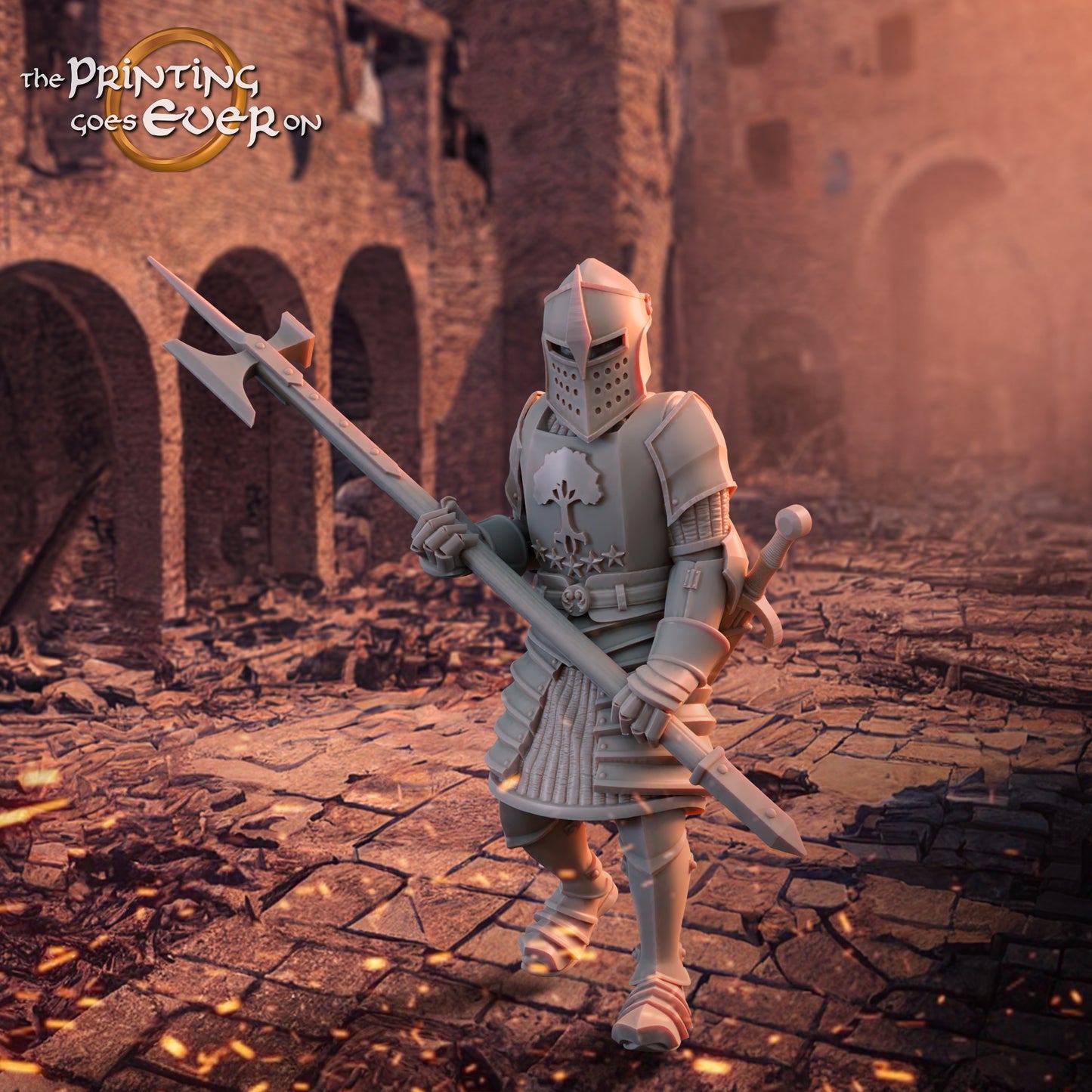 Foto del producto Tabletop 28mm The Printing Goes Ever On (TPGEO) 0: Caballero de Gonthan: Soldados medievales - Guerreros de la ciudad caída