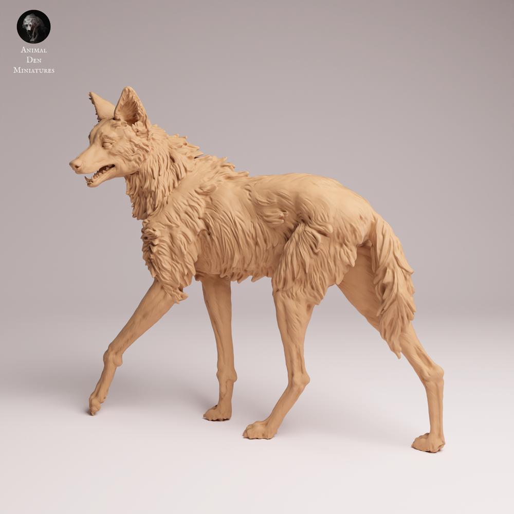Foto del producto Tabletop 28mm Lord of the Print (LotP) 1: Figura de animal salvaje: Lobo de melena - de pie (25_12_03)