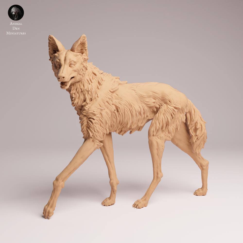 Foto del producto Tabletop 28mm Lord of the Print (LotP) 2: Figura de animal salvaje: Lobo de melena - de pie (25_12_03)