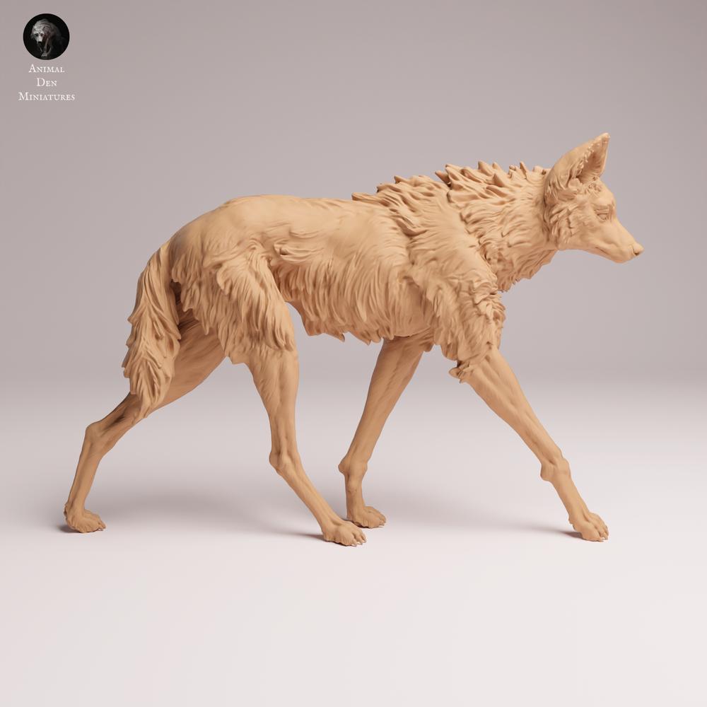 Foto del producto Tabletop 28mm Lord of the Print (LotP) 1: Figura de animal salvaje: Lobo de melena - caminando (25_12_04)