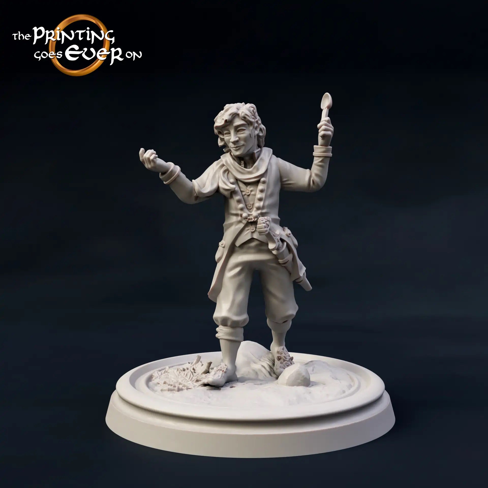 Foto del producto Tabletop 28mm The Printing Goes Ever On (TPGEO) 0: 9 héroes en pose de viaje: compañeros de humanos, elfos, enanos y medianos - Viajero