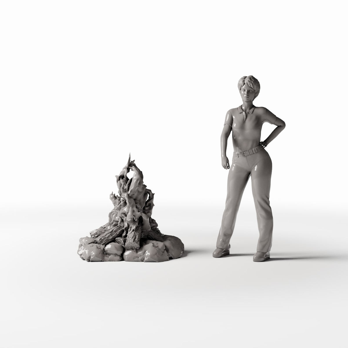 MyPortal Studios set 18, model 429: junto a una figura humana a escala 1:35