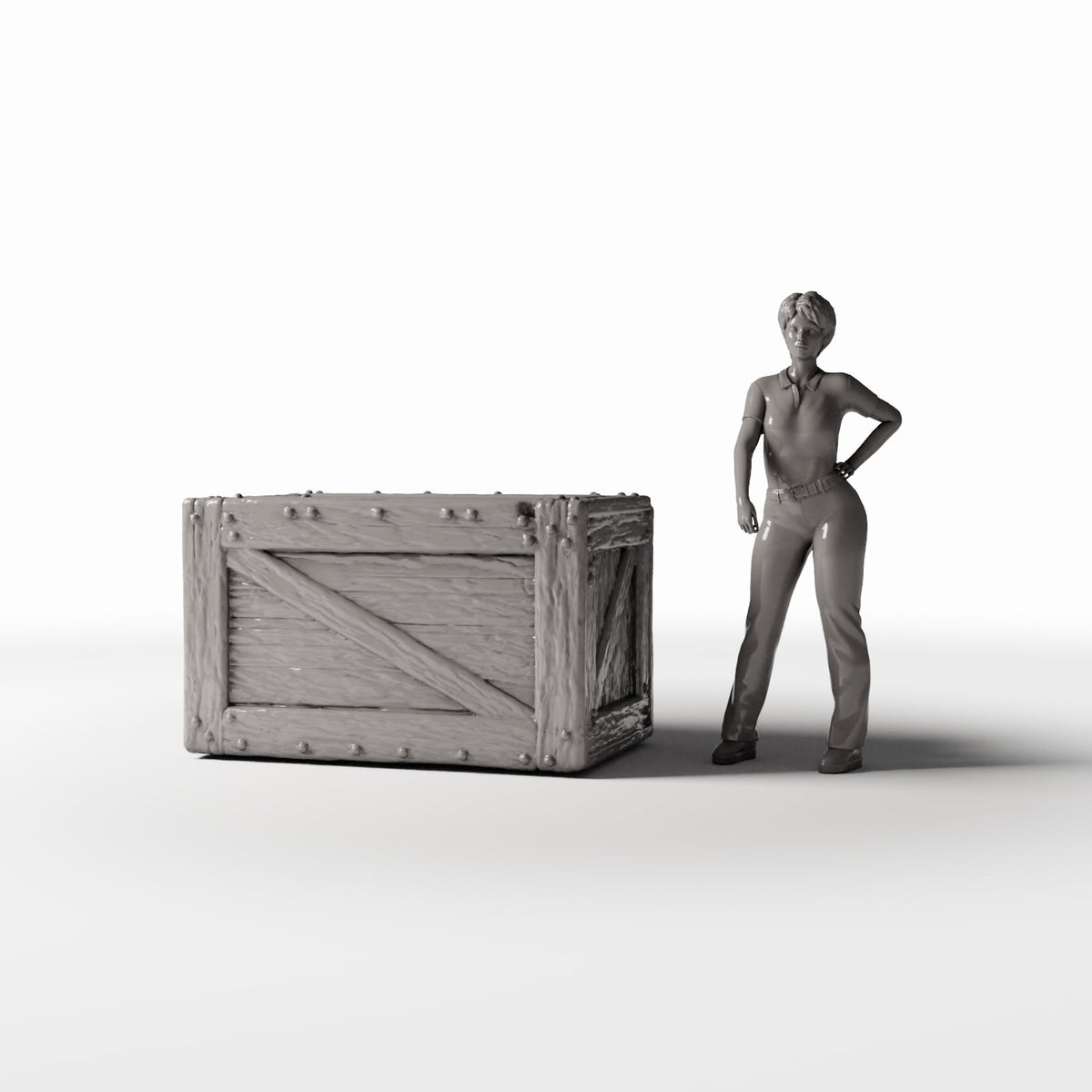 MyPortal Studios set 23, model 1372: junto a una figura humana a escala 1:35