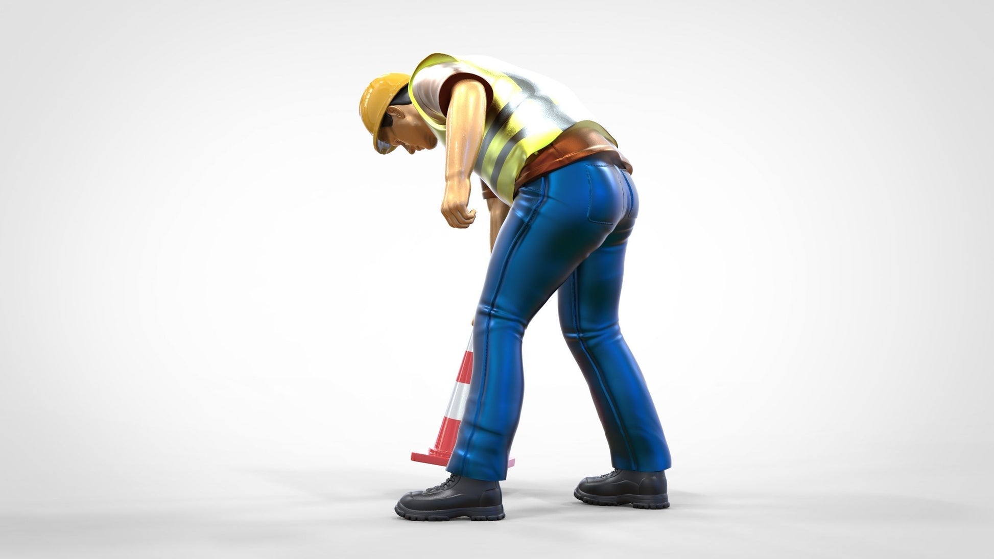 Produktfoto  0: Streckenposten oder Arbeiter: Absicherung mit Pylonen