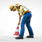 Produktfoto  0: Streckenposten oder Arbeiter: Absicherung mit Pylonen