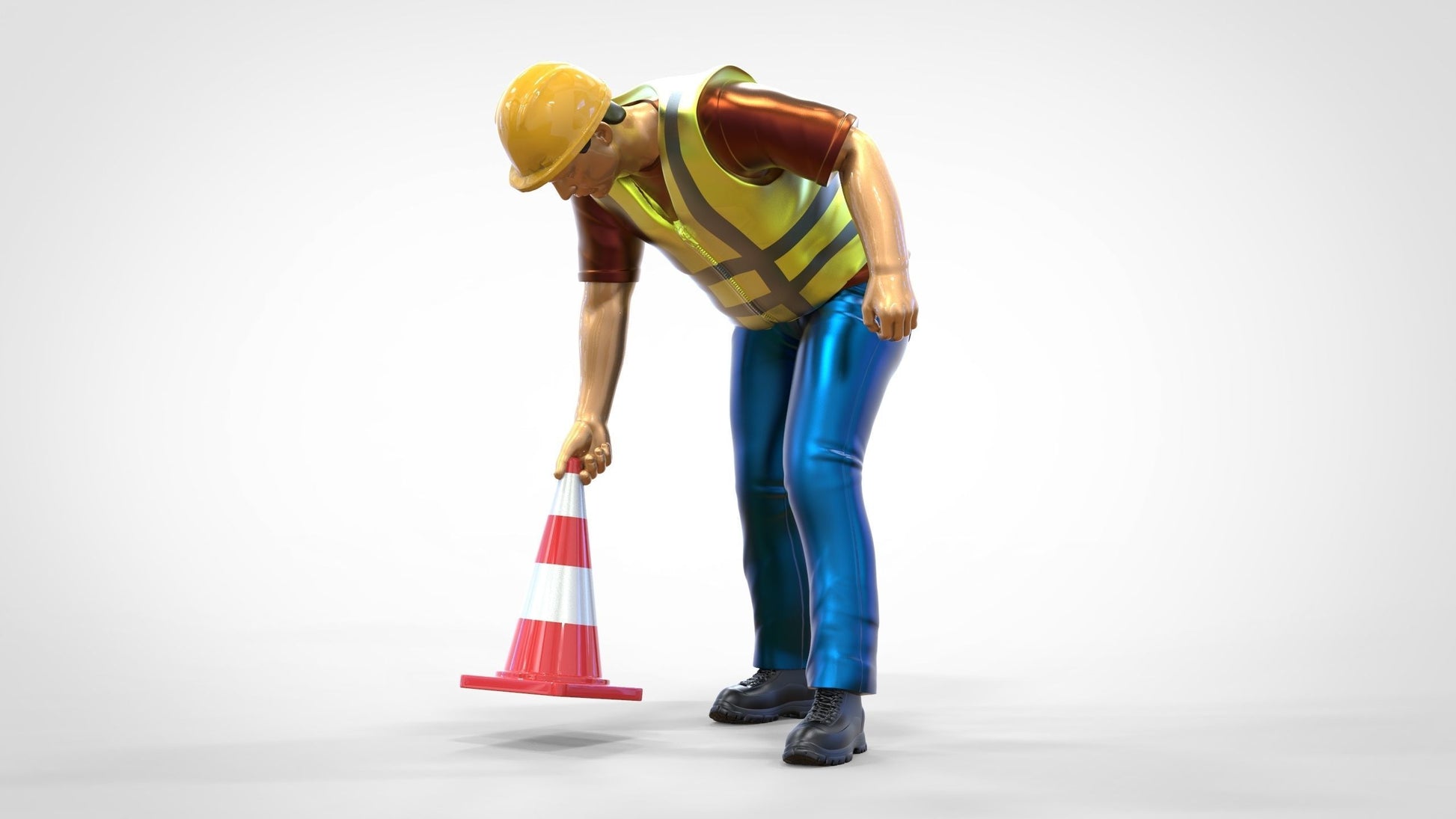 Produktfoto  0: Streckenposten oder Arbeiter: Absicherung mit Pylonen