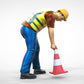 Produktfoto  0: Streckenposten oder Arbeiter: Absicherung mit Pylonen