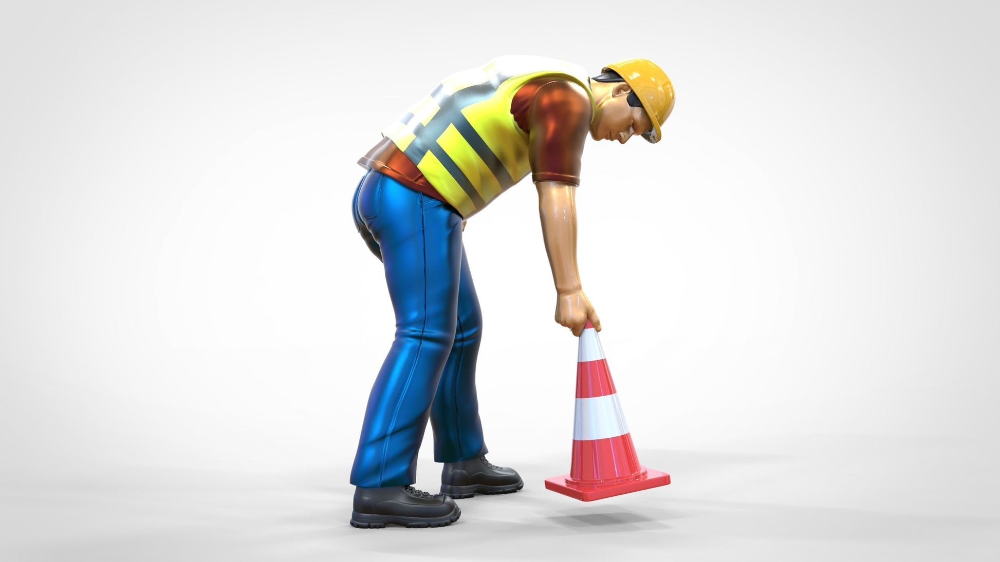 Produktfoto  0: Streckenposten oder Arbeiter: Absicherung mit Pylonen