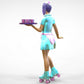 Foto del producto 0: Camarera sobre patines 1: Servicio con tablet trayendo bebidas