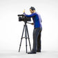 Produktfoto Diorama und Modellbau Miniatur Figur: Reporter Team - Kameramann mit Kamera und Stativ