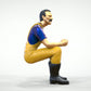 Diorama Modellbau Produktfoto 0: Sitzender Fischer mit Bart – Figur in Ölzeug und Gummistiefeln (Ref. Nr. 443)