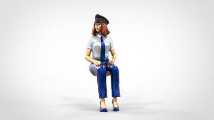 Foto del producto 0: Piloto en uniforme sentado: Personal de avión - operando una palanca