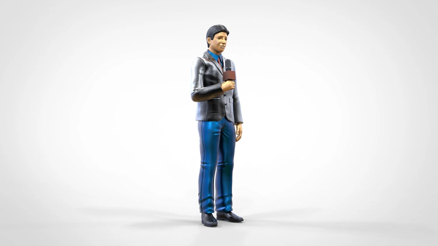 Produktfoto Diorama und Modellbau Miniatur Figur: Reporter Team - Reporter mit Mikro