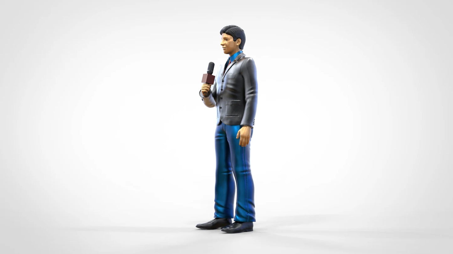 Produktfoto Diorama und Modellbau Miniatur Figur: Reporter Team - Reporter mit Mikro