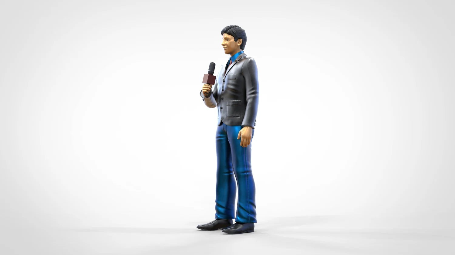 Produktfoto Diorama und Modellbau Miniatur Figur: Reporter Team - Reporter mit Mikro