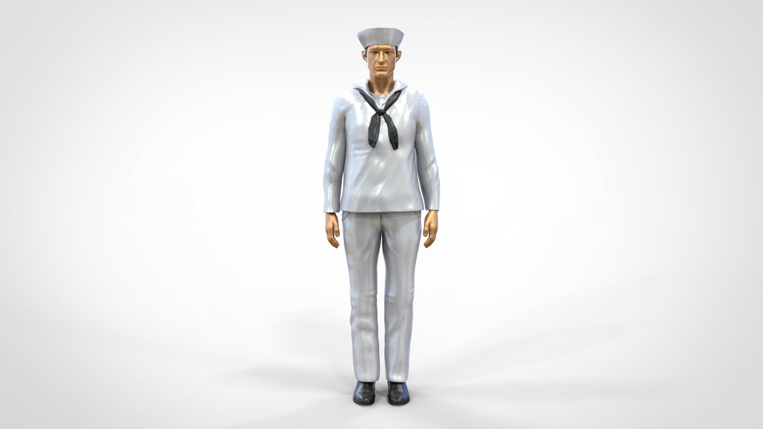 Produktfoto  0: Matrose männlich: Seemann in Uniform steht in Position
