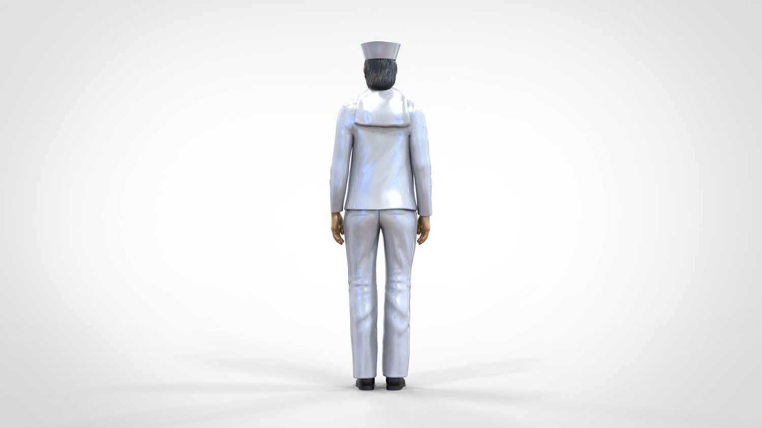 Foto del producto 0: Marinera femenina: mujer de mar en uniforme en posición