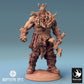 Foto del producto Tabletop 28mm Lord of the Print (LotP) 0: Figura de fantasía: Señor de la guerra orco / Jefe de guerra Azhrog, campeón bárbaro con hacha de dos manos dentada (24_04_E3)