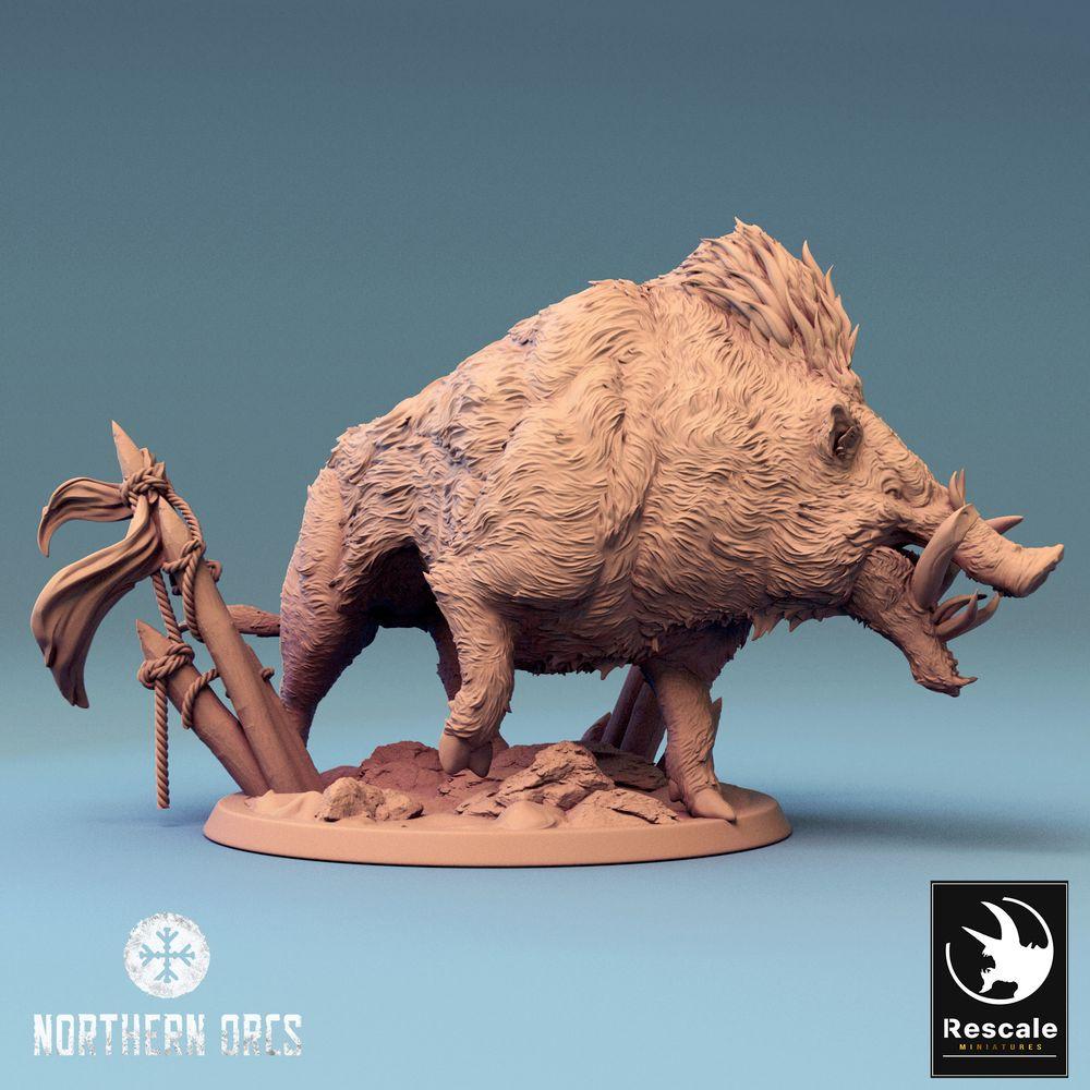 Foto del producto Tabletop 28mm Lord of the Print (LotP) 0: Miniatura de Tabletop: Jabalí de Guerra, Jabalí Gigante, Bestia de Montura sin Jinete, Monstruo Jefe (24_04_V)