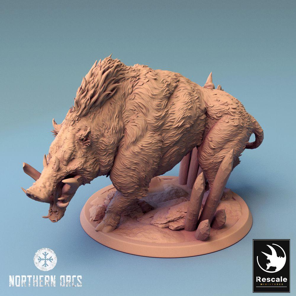 Foto del producto Tabletop 28mm Lord of the Print (LotP) 0: Miniatura de Tabletop: Jabalí de Guerra, Jabalí Gigante, Bestia de Montura sin Jinete, Monstruo Jefe (24_04_V)